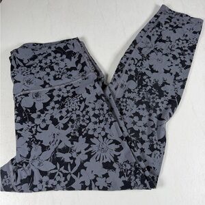 Lululemon Align HR Leggings 25” Black Charcoal Floral 10